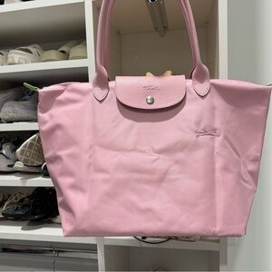 Pink Longchamp Le Pliage Large Tote